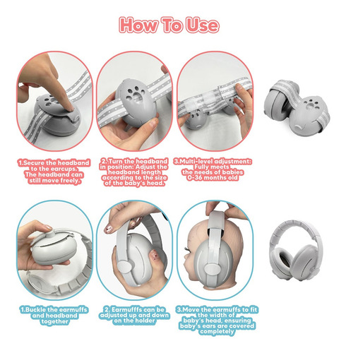 Auriculares Para Bebés Para Ruido Muffs De Orejas Para Bebés