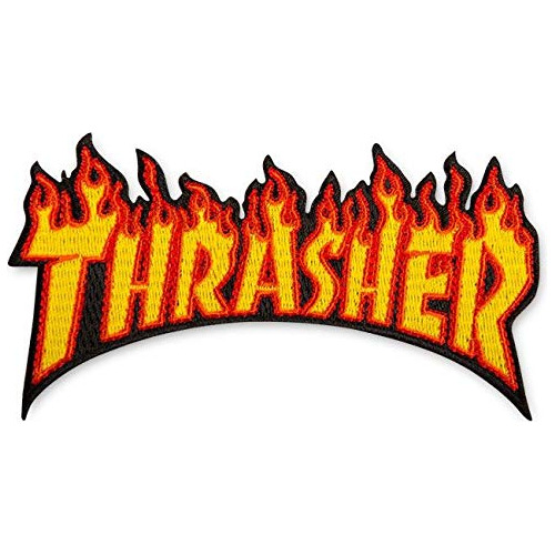 Thrasher Skateboard Magazine Patch Flame Logo Amarillo 2  X