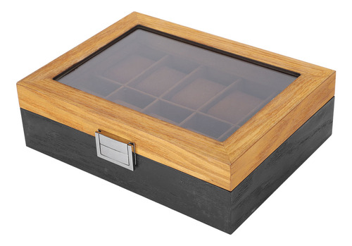 Estuche De Almacenamiento De Madera Maciza Con 10 Ranuras Pa