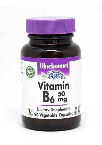 Bluebonnet Nutrición, 50 Mg B6, 90 Cápsulas.