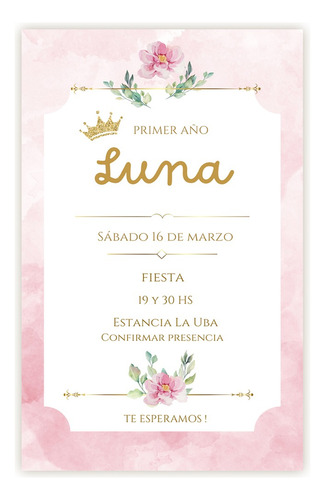 Invitaciones Corona Princesa Imprimir O Wasap