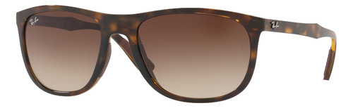 Anteojos De Sol Ray-ban Rb4291 58, Diseño Carey Brillo / Sepia Degrade, Color Negro Con Marco De Nailon Color Carey Brillo, Lente Sepia Degrade De Policarbonato Degrade, Varilla Carey Brillo De Nailon