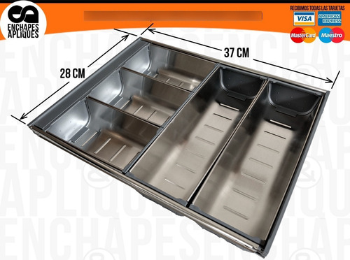 Imagen 2 de 4 de Cubiertero Acero Inox Cajón Módulo 40 Cm