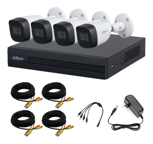 Dahua Kit Dvr Wizsense H.265+ 4 Camaras 1080p Audio Y Accs