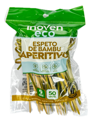 Kit C/4 Espeto Bambu Aperitivo 9cm Inoven C/50 (200 Un)