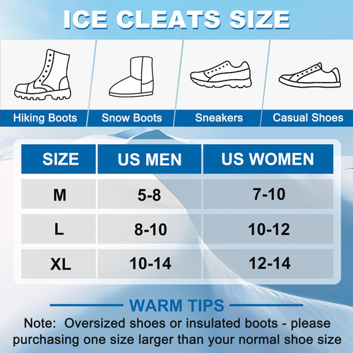 Orootl Tacos De Hielo Para Zapatos Y Botas, Crampones De Tra