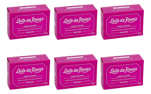Sabonete Leite De Rosas 90g - 6 Unidades