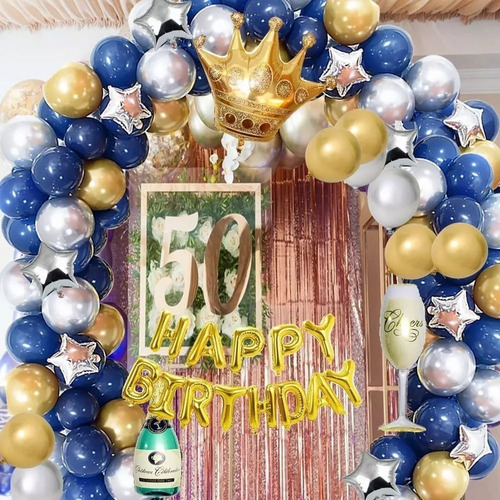 Decoração De Aniversário Masculina Azul Royal E Balão