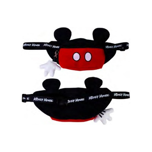 Riñonera Mickey Mouse Con Orejas Rojo Y Negro