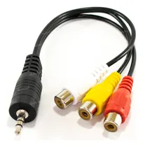 Comprar 4 Cables Plug 3.5 A Rca Hembra Audio Y Video 20cm Cable