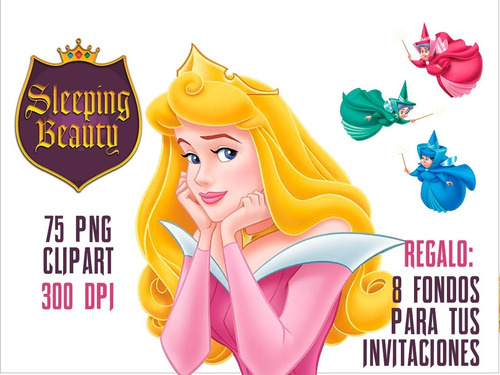   75 Imagenes Clipart Png 300dpi Princesa Aurora + Regalos