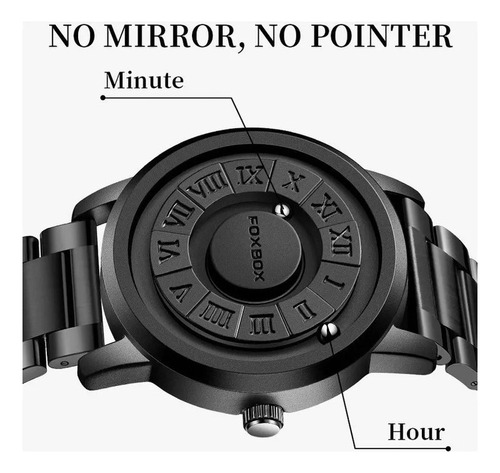 Q Reloj Magnético De Cuarzo De Acero Inoxidable Foxbox Para
