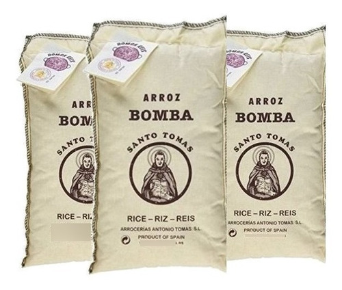 3x Arroz Bomba Espanhol Arrocerias Antonio Tomas 1 Kg