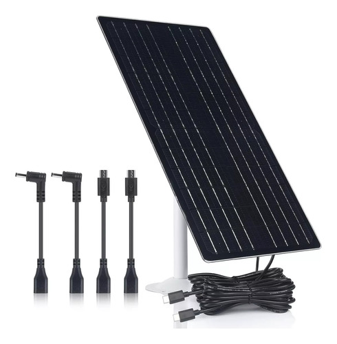 Panel Solar Para Cámara De Seguridad De 12 W 12 V, Cargador 