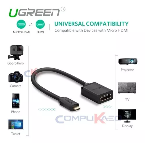 UGREEN ADAPTADOR CABLE HDMI HEMBRA A MICRO HDMI MACHO