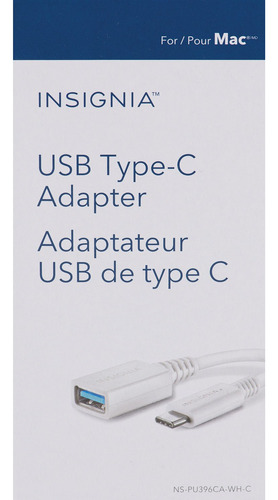 Insignia Adaptador Usb C-macho A-hembra Ns-pu396ca-wh-c