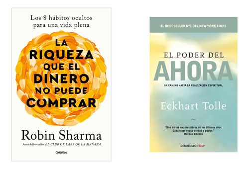 Riqueza Dinero + Poder Del Ahora - Sharma - Tolle - 2 Libros