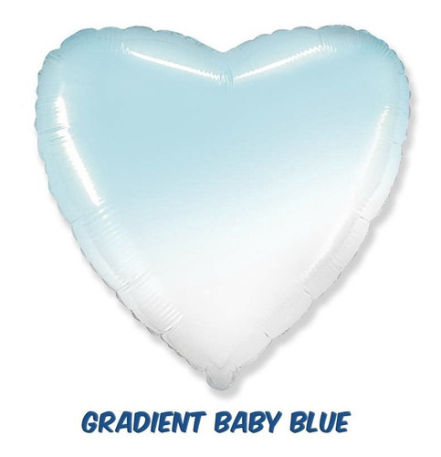Balão Metalizado Coração 50cm - 20 Polegadas - Flexmetal Cor Gradient Azul Baby