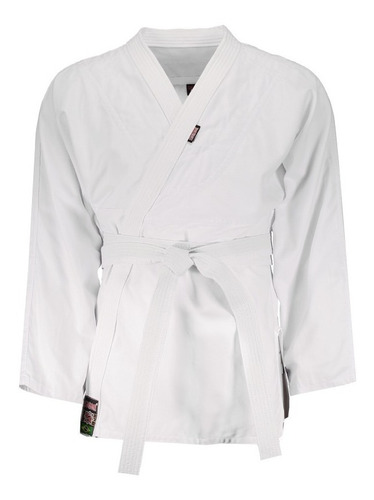 Kimono De Judo Reforçado Branco Azul Com Faixa Branca