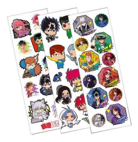 Plancha De Stickers De Anime Yu Yu Hakusho Kurama Hiei