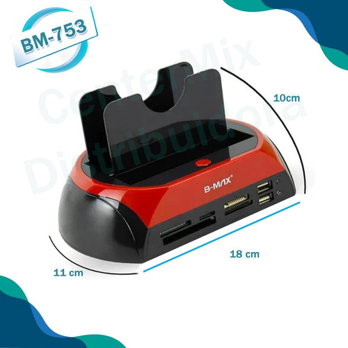 Imagem 4 de 7 de Leitor Usb Hd Externo Sata Ssd Ide Sd Gaveta - Bm753