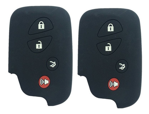 A Pair Black Key Fob Case Cover Jacket Keyless Remote Smart 