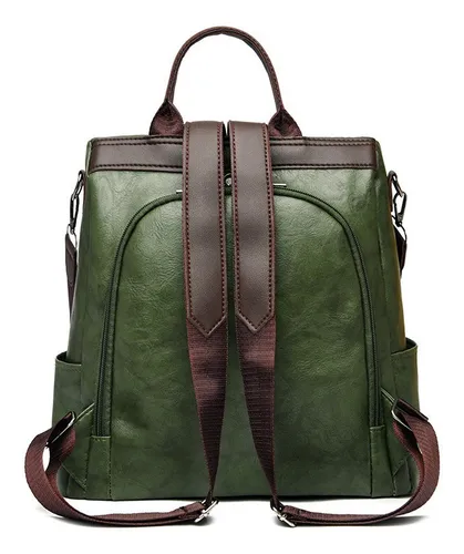 Bolso De Mujer Mochila De Cuero Impermeable Y Antirrobo