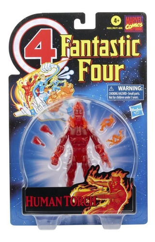 Figura Antorcha Humana Fantastic Four Legends Series Retro 