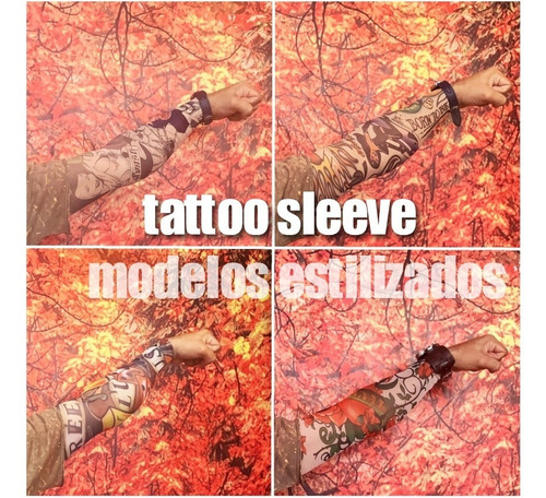Tattoo Sleeve Braço Tatoo Fake Panturrilha Tatto Falsa 38cm