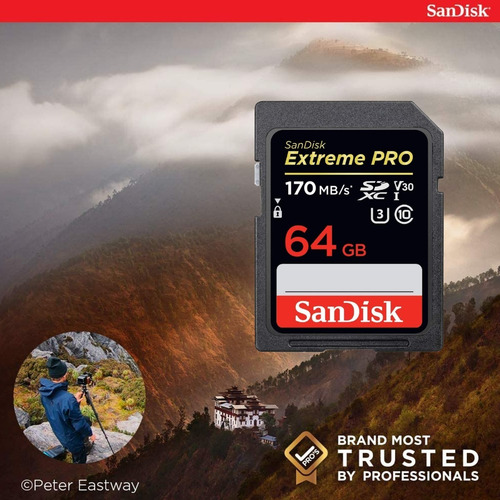 Imagen 6 de 6 de Tarjeta Sd 64gb Sandisk Extreme Pro Graba 4k Full Hd