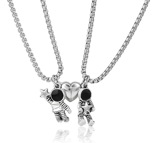 2 Collares Astronómicos De Acero Inoxidable A Juego Para Par