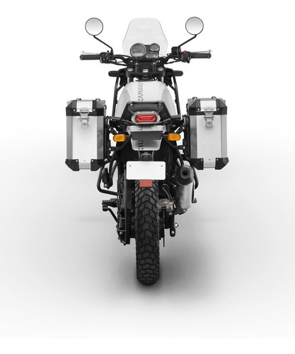 Maletas De Aluminio + Base Himalayan Royal Enfield Color Plateado