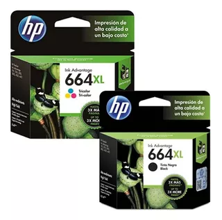 Pack Tinta Hp 664xl Negro - Tricolor