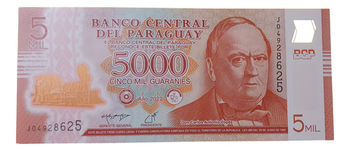 Billete Coleccion Paraguay 5000 Guaranies Sin Circular Unc
