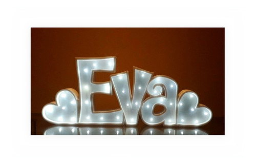 Imagen 7 de 10 de Letra Con Luz Led 25 Cm Polyfan Tunombre Iluminado Letras