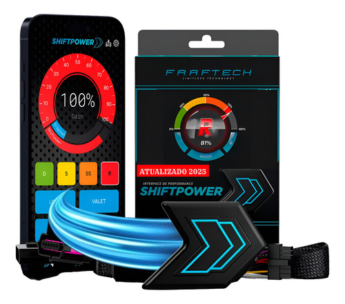 Pedal Shiftpower Modulo Nova Versão 2025 6.4+ App Modo Eco +