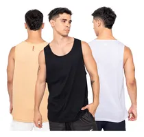 Comprar Pack X3 Musculosas Hombre Oversize Lisas De Algodón Gym