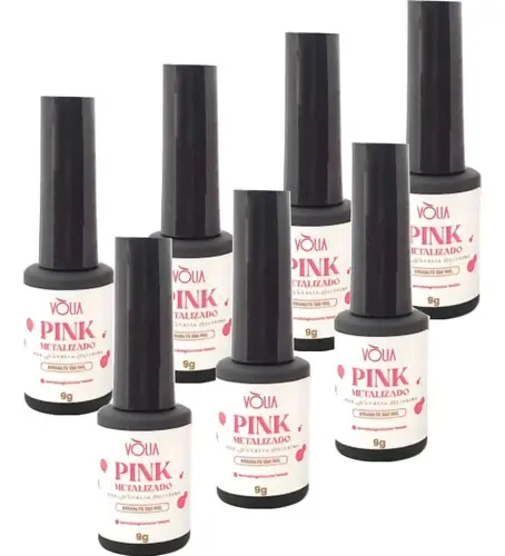 7un Esmalte Em Gel Pink Metalizado 9g Volia | MercadoLivre