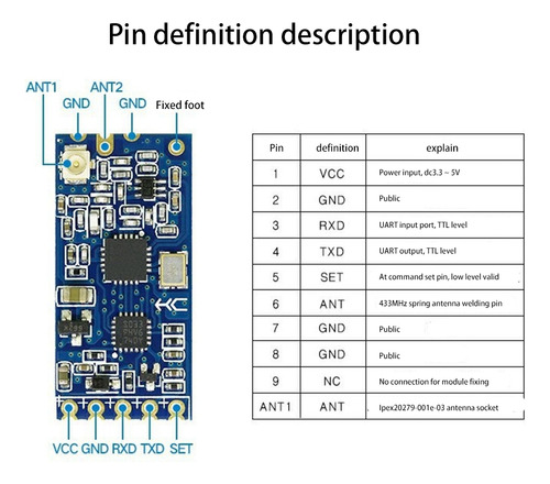 Módulo De Porta Serial Sem Fio Hc-12 433mhz Si4463 1000m Rep
