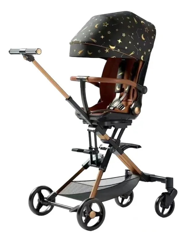 Coche de Paseo Play Kids X6-3 Reclinable con Giro 360° y Múltiples Posiciones de Color Negro