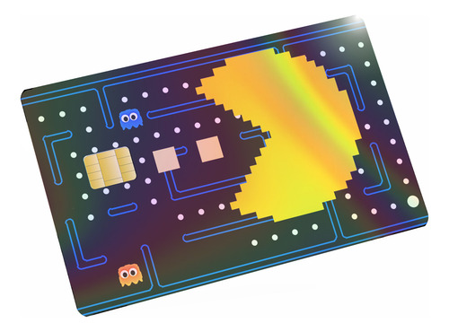 Sticker Tarjeta Banco Pacman Acabado Holográfico