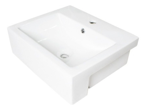 Bacha Apoyo Cuadrada 510mm Porcelana Semi Encastre Baño Loza