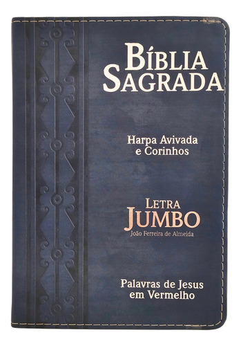 Bíblia Sagrada Masculina / Feminina | Letra Jumbo Ultragigante | Harpa | Azul