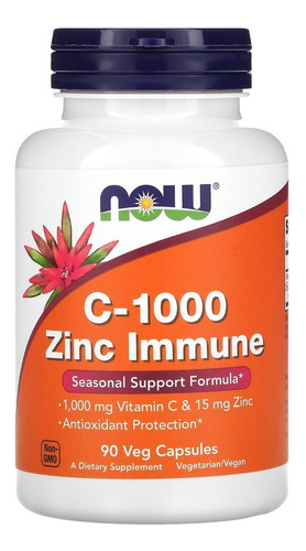 Now Foods C 1000 Y Zinc Inmune 90vegcaps Sfn Sabor Sin sabor