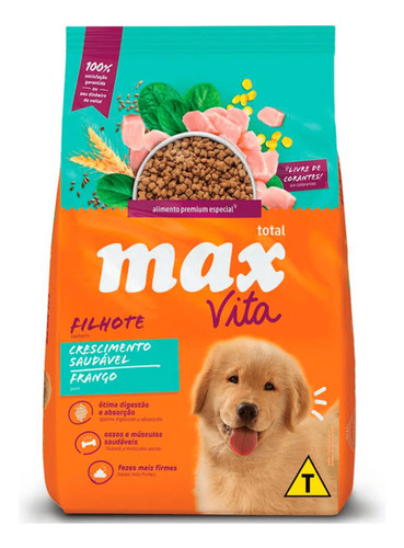 Ração Max Vita Para Cães Filhotes Sabor Frango 1kg