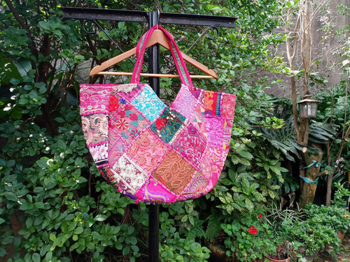 Bolso Grande Importado Hindu, Cartera ( Cod 31-32 ) Rosa -lila 32