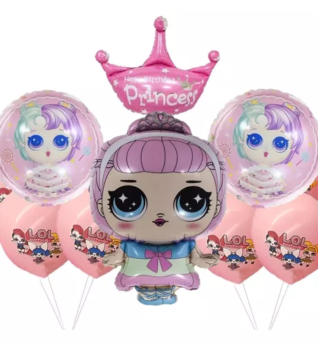 Cumpleaños Corona De Princesa Decoracion Globos Numero Latex 1 Año Niña Set  Rosa