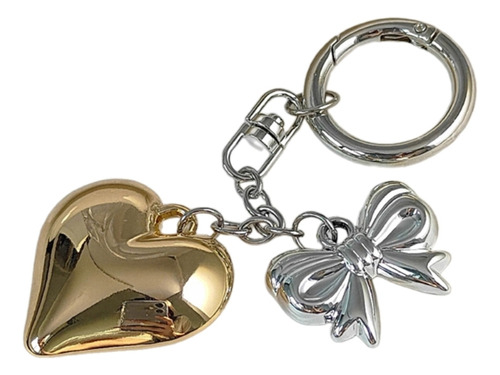 Llavero Wind Metal Big Love Heart Bowknot Y2k Niche Re