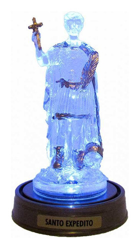 Luminária Santo Expedito Led Azul 13cm