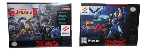 2 Cajas Custom Para Tus Juegos Castlevania Snes (solo Cajas)